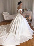 simple-satin-bridal-gowns-long-train-with-off-the-shoulder-3