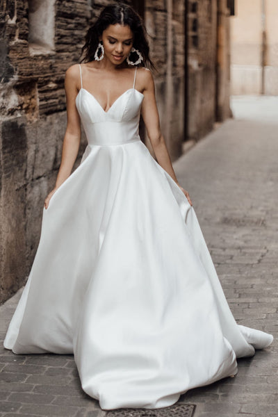 simple-satin-bride-wedding-gown-thin-straps-marriage-dress