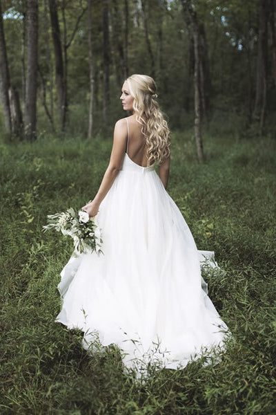 simply-satin-backless-forest-themed-wedding-dresses-with-organza-skirt