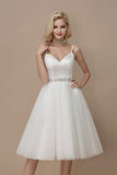 simply-short-informal-wedding-dress-spaghetti-straps