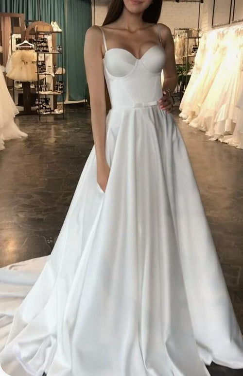 sleek-satin-a-line-wedding-dress-with-lace-up-back