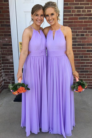 blue dress for baby girl Sleeveless A-line Long Chiffon Lavender Wedding Guest Dress – loveangeldress