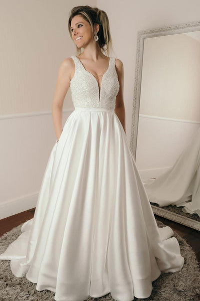 sleeveless-crystals-ivory-satin-wedding-dresses-with-pockets-1
