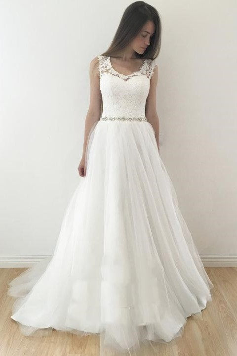 sleeveless-floral-lace-ivory-wedding-gown-with-tulle-skirt