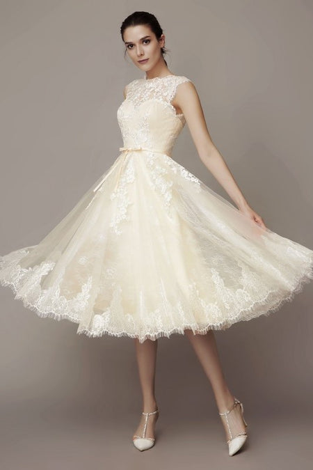 Boho Lace Long Sleeves Wedding Gown Two Pieces