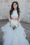 two-piece-wedding-dress-with-ruffles-skirt