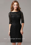 slim-short-black-lace-cocktail-dress-with-half-sleeves-vestido-de-coctail