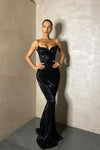 spaghetti-straps-black-sequin-prom-dress-mermaid-skirt