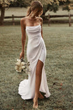 spaghetti-straps-boho-wedding-gown-with-ruching-bodice