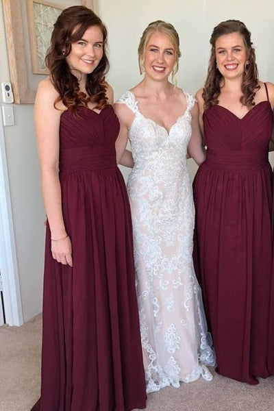 spaghetti-straps-chiffon-burgundy-bridesmaid-long-dresses