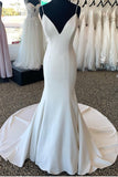 spaghetti-straps-fit-flare-wedding-gown-simple-style
