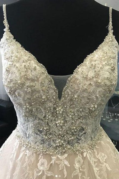 spaghetti-straps-ivory-wedding-gowns-with-pearls-beaded-bodice-1