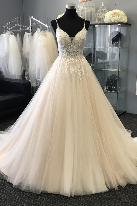 Full Beads Wedding Gown with Off-the-shoulder Sleeves