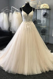spaghetti-straps-ivory-wedding-gowns-with-pearls-beaded-bodice