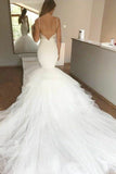 spaghetti-straps-lace-mermaid-wedding-gown-tulle-skirt-2