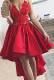 spaghetti-straps-red-hi-lo-prom-dress-with-lace-bodice