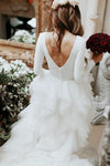 spandex-long-sleeves-wedding-dresses-with-tiered-tulle-skirt-1