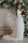 spandex-long-sleeves-wedding-dresses-with-tiered-tulle-skirt