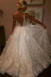 sparkling-sequin-wedding-dresses-with-v-neckline