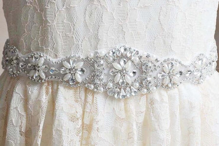 Freshwater Pearl Crystal and Stones Bridal Belt Wedding Accessories