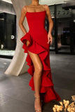 square-neck-red-prom-gown-with-flounced-oblique-hem