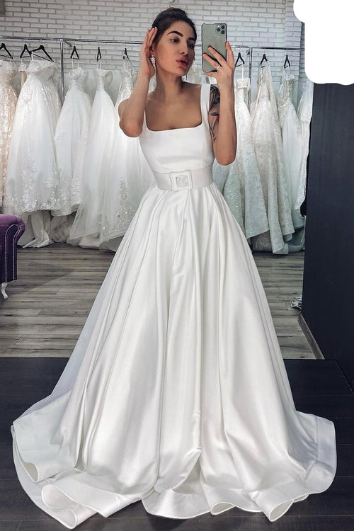 square-neck-satin-bridal-dress-with-wide-waistband