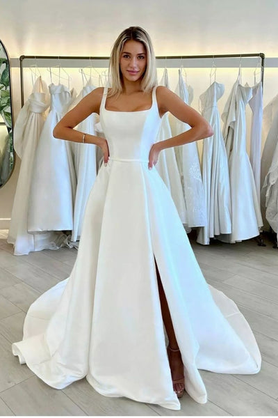 square-neck-satin-bride-dress-with-split-side