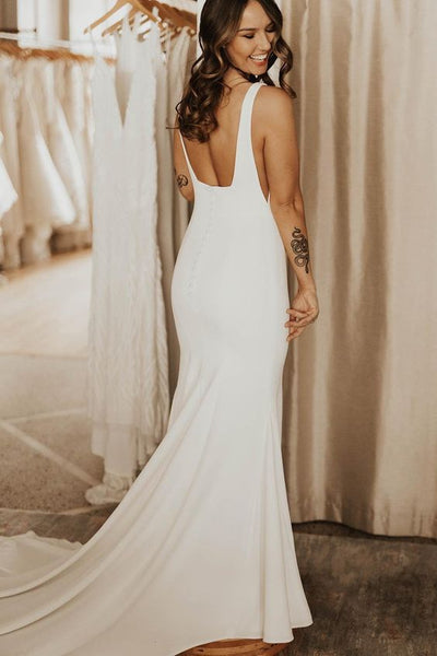 square-neck-simple-bridal-dresses-with-sweep-train-1