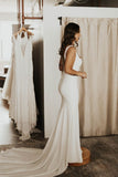 square-neck-simple-bridal-dresses-with-sweep-train-3