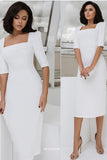 square-neck-white-short-prom-dress-with-sleeves