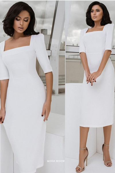 square-neck-white-short-prom-dress-with-sleeves