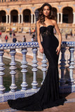 strapless-black-lace-evening-gown-vestido-de-fiesta-de-graduación