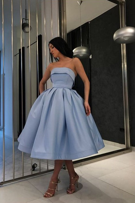 Strapless Blue Short Ball Gown Prom Wear Dresses – loveangeldress
