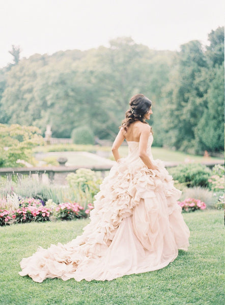 strapless-blush-ball-gown-wedding-dress-with-ruffles-organza-skirt-1