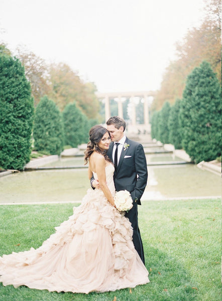 strapless-blush-ball-gown-wedding-dress-with-ruffles-organza-skirt-3