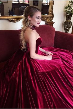 strapless-burgundy-velvet-evening-ball-gown-chapel-train-2