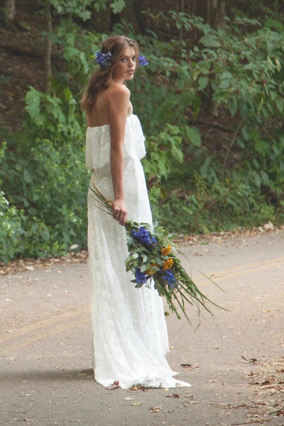 strapless-casual-boho-wedding-dress-lace-vestido-de-boda-1
