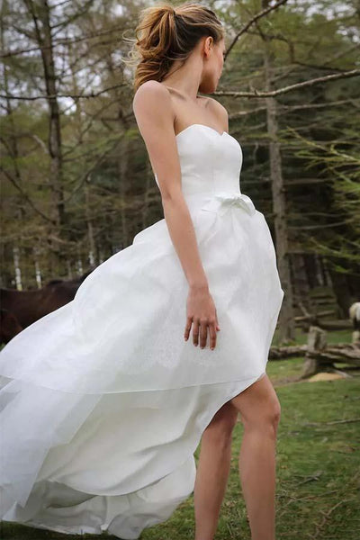 strapless-hi-lo-organza-wedding-dress-with-bow-sash-1