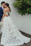 strapless-lace-high-low-wedding-dress-2021-1