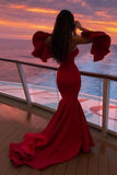 strapless-mermaid-red-prom-dresses-2023