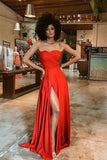 strapless-red-long-dress-for-prom-with-high-thigh-slit