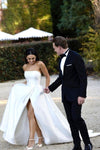 strapless-satin-bridal-dress-with-high-split-side
