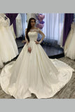 strapless-satin-bridal-gown-with-detachable-lace-top