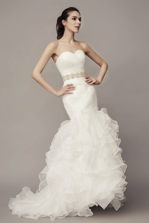 sweetheart-corset-mermaid-wedding-gown-with-ruffles-organza-skirt