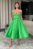 sweetheart-green-prom-dress-short-satin-skirt-1