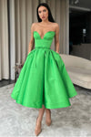 sweetheart-green-prom-dress-short-satin-skirt