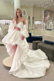 sweetheart-high-low-wedding-dresses-with-satin-train