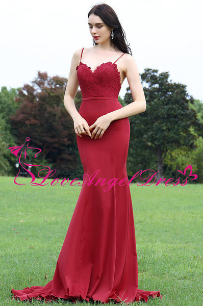 sweetheart-lace-satin-red-mermaid-evening-dresses-with-spaghetti-straps