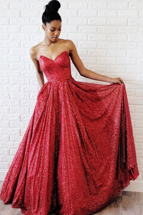 Sweetheart Red Sequin Prom Dress 2019 Styles – loveangeldress