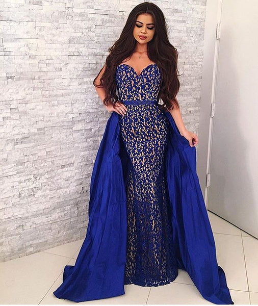 sweetheart-sapphire-blue-lace-prom-dresses-with-satin-skirt